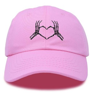 Dalix Heart of Bones Embroidered Cotton Dad Hat Adjustable Baseball Cap Womens - 1 of 4