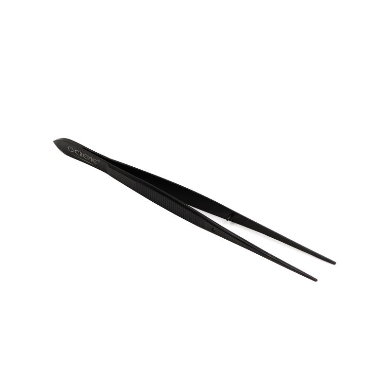 O'Creme Stainless Steel Precision Kitchen Culinary Fine-Tip Tweezer Tongs - Black, 3 of 4