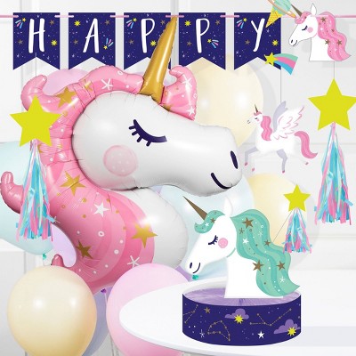 Creative Converting Unicorn Galaxy Birthday Party Decorations Kit 21ct