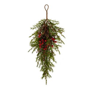 tagltd Pinecone  & Red Berry Swag - 1 of 2