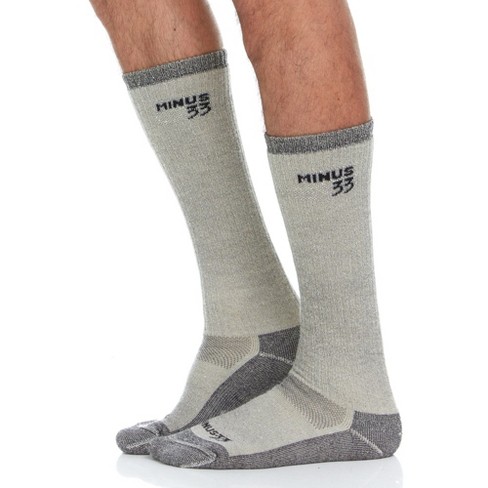 Minus33 Merino Wool Expedition - Mountaineer Over the Calf Socks Gray  Heather M