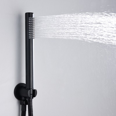 Matte Black Wall Mount Bathtub Faucet with Hand Shower