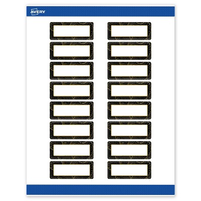 Avery Address Labels, Black with Gold Pattern, 1" x 2-5/8"