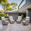 POCASSY Outdoor Swivel Rocker Patio Swivel Chairs Set of 4, 6" Thick Seat Cushions All Weather Swivel Glider Chairs with High Back for Porch - 3 of 4