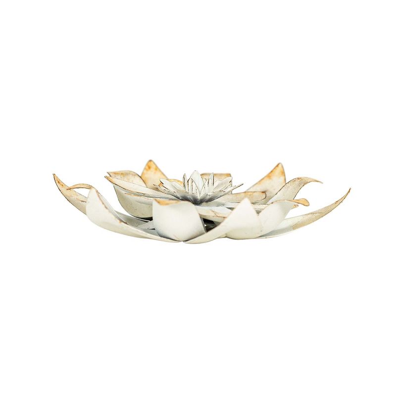 Antique Finish Wall Flower White Metal by Foreside Home & Garden, 6 of 9