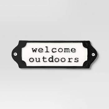 Cast Metal Garden Sign "Welcome Outdoors" - Threshold™
