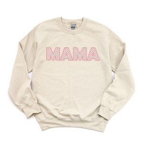 Simply Sage Market Women's Graphic Sweatshirt Pink Checkered Mama - 1 of 3