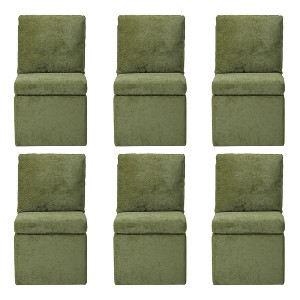 WestinTrends Soho Modern Upholstered Chenille Armless Dining Chairs With Casters (Set of 6) - 1 of 4