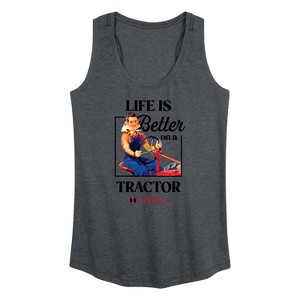Women's - Instant Message - Life Is Better On A Tractor Graphic Racerback Tank - 1 of 4