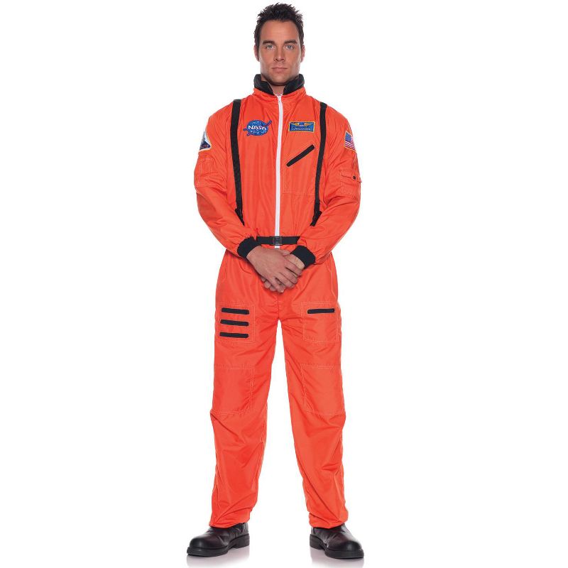 Underwraps Aerospace Astronaut Plus Size Men's Costume (Orange), 1 of 2