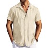 COOFANDY Men's Casual Button Down Shirts Short Sleeve Textured Summer Beach Shirts - 4 of 4