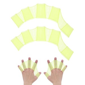 Unique Bargains Silicone Swimming Gloves Webbed Gloves Half-Finger Frog Type for Diving 2 Pairs - 1 of 4