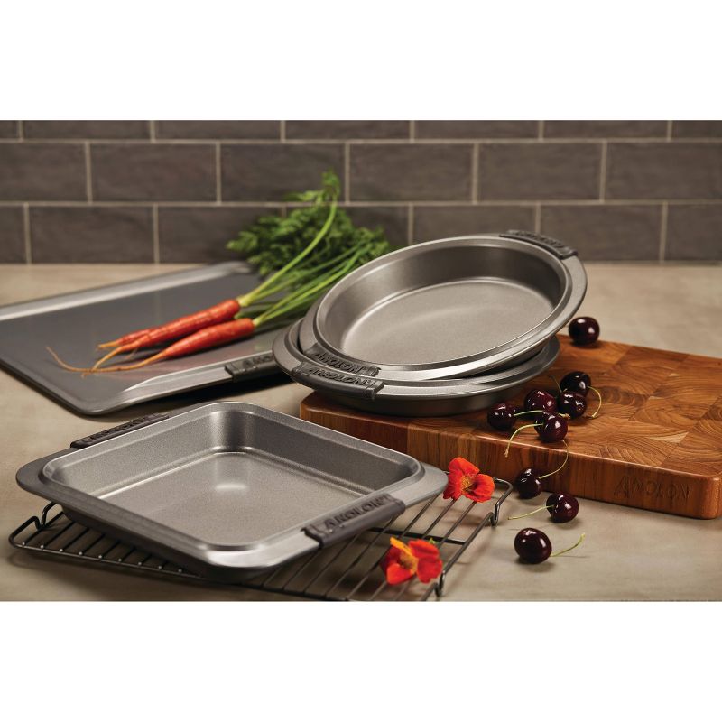 Anolon Advanced Bakeware 5pc Nonstick Set with Silicone Grips Gray, 3 of 14