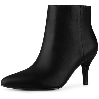 Perphy Women's Pointed Toe Side Zipper Stiletto Heel Ankle Booties