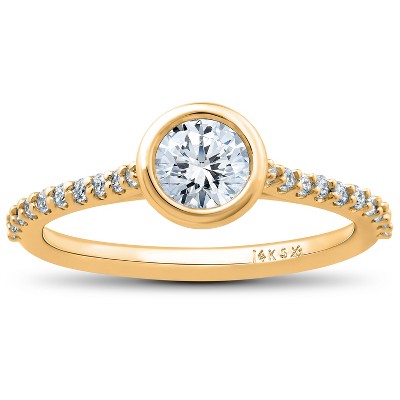 Pompeii3 3/4 Ct Charlotte Lab Created Diamond Engagement Ring 14k Yellow Gold
