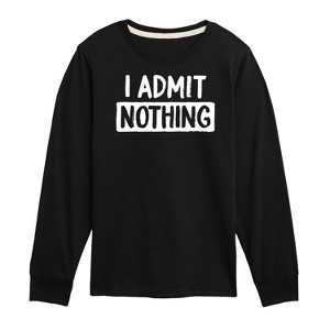 Boys' - Instant Message - I Admit Nothing Long Sleeve Graphic T-Shirt - 1 of 4