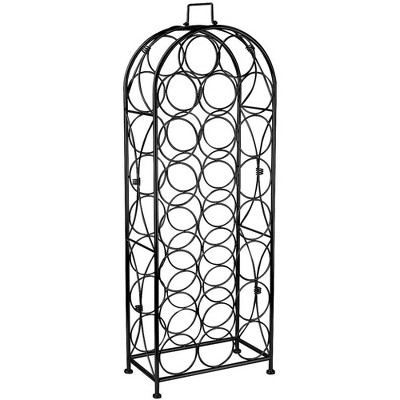 Sorbus Black Metal 23-Bottle Bordeaux Chateau Wine Rack