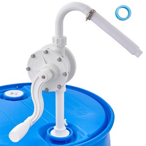 VEVOR Drum Pump, 6.5 GPM Flow, Rotary Barrel Pump Hand Crank, Fits 5 to 55 Gallon Drums with 3-Section Suction Tube Assembly and Hose, Designed - 1 of 4