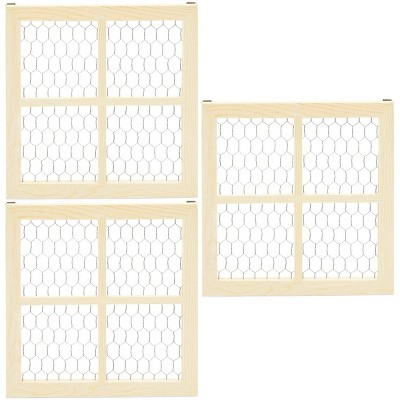Bright Creations Set of 3 Chicken Wire Wooden Window Pane Frame, Farmhouse Home Wall Decor, 10 x 10 in.