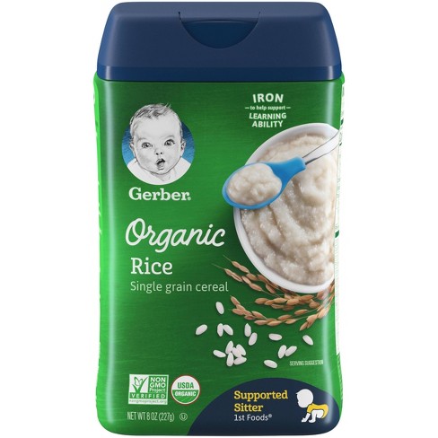 Gerber Organic Single Grain Rice Baby Cereal 8oz Target