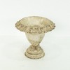 Antique-Style Metal Pedestal Planter Urn With Weathered Finish, Classic Baluster Body, And Distressed Base, Rustic Garden Decor Accent Piece - 2 of 4