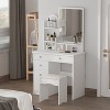 Famapy 31.5''W Dressing Desk Makeup Vanity Set with Stool and Mirror Led Light Bedroom Accent - 3 of 4