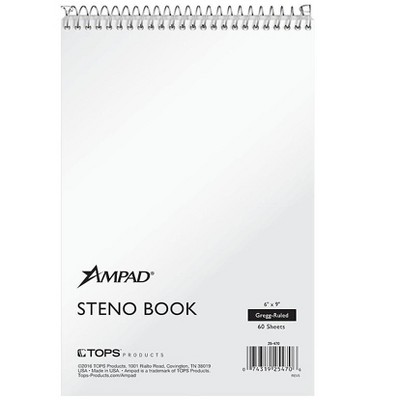 Ampad Steno Pad 6" x 9" Gregg White 60 Sheets/Pad (TOP 25-470)