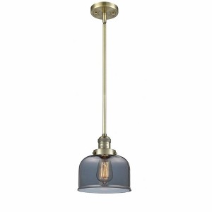 Bell - 1 Light Stem Hung Mini Pendant In Industrial Style-10 Inches Tall and 8 Inches Wide - 1 of 1