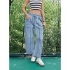 Coolmee Women's Baggy Wide Leg Pants Casual Fall Trousers Palazzo Pants Drawstring Waist Barrel Sweatpants with Pockets - 3 of 4