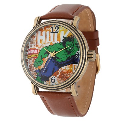 Men's Marvel Hulk Vintage Antique with Alloy Case - Brown