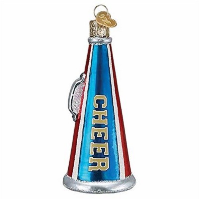 Old World Christmas Glass Blown Ornament for Christmas Tree, Cheer Megaphone