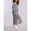Women's Square Neck Rib Knit Long Sleeve Bodycon Maxi Dress | Motherhood Maternity - 3 of 4