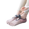Anna-Kaci 3 Pairs Women's Cotton Sports Five Toe Anti Slip Fitness Yoga Socks with Elastic Strap - 2 of 4