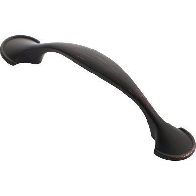 attop 10 Pack Oil Rubbed Bronze Metal Drawer Pulls, 3 Inch(76mm) Hole Centers Arch Curved Cabinet Handles Pulls Kitchen Hardware for Cabinets