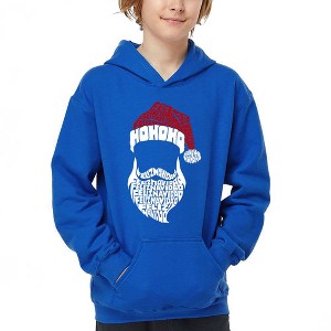LA Pop Art Feliz Navidad Santa Claus - Boy's Word Art Hooded Sweatshirt - 1 of 4