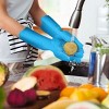Racxily 1 Pair Magic Silicone Brush Dishwashing Gloves Cleaning Sponge Pet Scrubber Heat Resistant Wash Gloves - 2 of 4