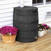 Good Ideas Rain Wizard 50 Gallon Plastic Outdoor Home Rain Barrel Water Storage Collector with Brass Spigot and Flat Back Design, Oak (3 Pack) - 4 of 4