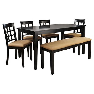 Hartsell 6-Piece Black Dining Set - Lattice Back Chair