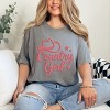 Country Girl Hat Puff Print  - Womens Garment Dyed Graphic T-Shirt - 2 of 4
