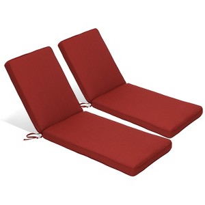 Aoodor 72 x 21 x 3 Inches Patio Chaise Lounger Cushions, Olefin Fabric Slipcovers with Sponge Foam, Set of 2 - 1 of 4