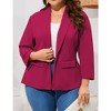 MISSKY Women's Plus Size Casual Open Front Work Office Jackets Blazer Blazers with Pockets - 2 of 4