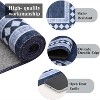 Solid Bordered Rug, Machine Washable Soft Geometric Throw Carpet, Non-Slip Low-Pile Indoor Floor Mat for Living Room, Bedroom, Office - 2 of 4