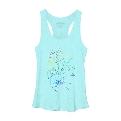 Adult Design By Humans Roar Your Pride Lion Rainbow By WheelsAflame Racerback Tank Top