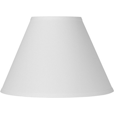 Springcrest Bright Antique White Linen Medium Lamp Shade 6.5" Top x 15" Bottom x 10.75" High x 11.75" Slant (Spider) Replacement with Harp and Finial