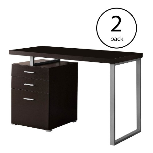 Monarch Specialties Left Right Contemporary Computer Desk Cappuccino 2 Pack Target