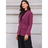 INSPIRE CHIC Women's Notched Lapel Single Breasted Long Sleeve Flap Pocket Straight Lined Business Casual Suit Jacket Blazer - 4 of 4