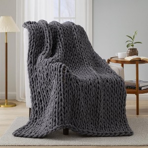 Peace Nest Handmade Chunky Knit Chenille Yarn Throw Blanket 50"x60" - 1 of 4