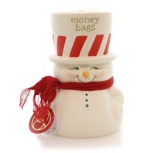 Bank 7.25 In Snowpinion Money Bags Christmas Snowman Department 56 Decorative Banks - 1 of 3