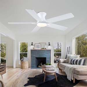 Kviflon 46 Inches Flush Mount Ceiling Fan Light,5 Blades,Reversible Airflow - 1 of 4