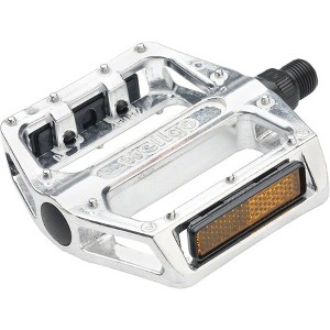 Wellgo B087 BMX/Mountain Platform Pedals 1/2" Aluminum Body Molded Pins Silver - 1 of 1